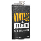  origineel zwart lederen geboortejaar heupfles (Rechts)