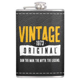 origineel zwart lederen geboortejaar heupfles