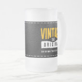 origineel zwart lederen geboortejaar matglas bierpul (Voorkant rechts)