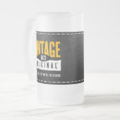 origineel zwart lederen geboortejaar matglas bierpul (Voorkant links)