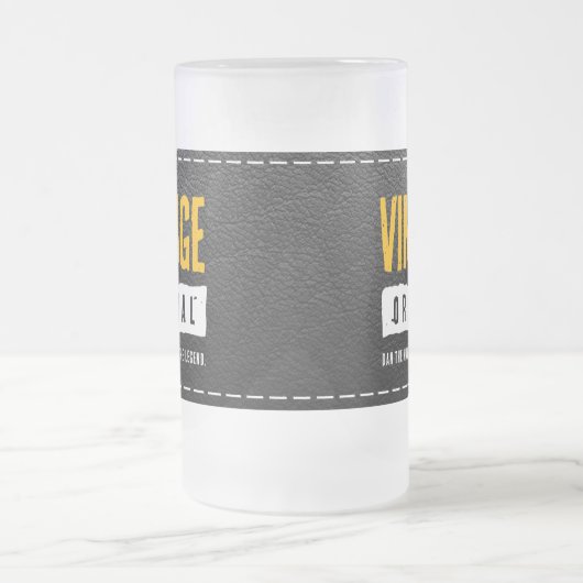  origineel zwart lederen geboortejaar matglas bierpul (Center)