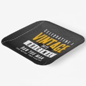 origineel zwart lederen geboortejaar papieren bordje (Gebogen)