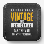 origineel zwart lederen geboortejaar papieren bordje (Voorkant)