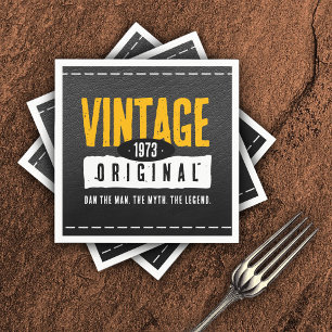  origineel zwart lederen geboortejaar servet