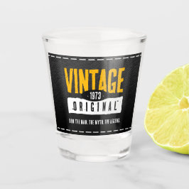 origineel zwart lederen geboortejaar shot glas