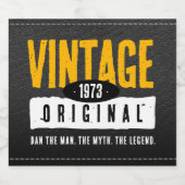  origineel zwart lederen geboortejaar sparkling wijnetiket (Enkel label)