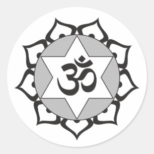 Origineel zwart symbool voor Yoga OM Ronde Sticker