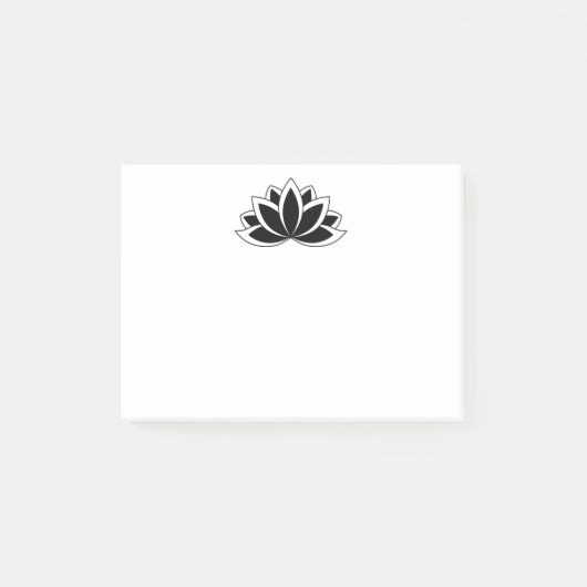 Origineel zwart wit boeddhissymbool Lotus flower Post-it® Notes (Voorkant)