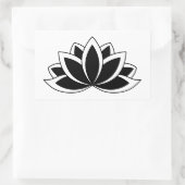 Origineel zwart wit boeddhissymbool Lotus flower Rechthoekige Sticker (Tas)