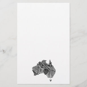 Origineel zwart-witte Australië Kaart Kunst