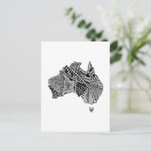 Origineel zwart-witte Australië Kaart Kunst (Staand voorkant)