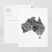 Origineel zwart-witte Australië Kaart Kunst (Voorkant / Achterkant)