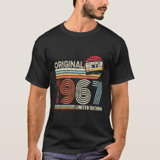 Originele 1967 Verjaardag Gitaar Muzikanten Casset T-shirt
