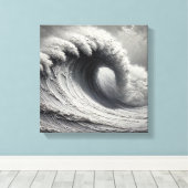 Originele 3D White Ocean Wave olieverfschilderij Canvas Afdruk (Insitu (Houten vloer))