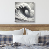 Originele 3D White Ocean Wave olieverfschilderij Canvas Afdruk (Insitu (Slaapkamer))