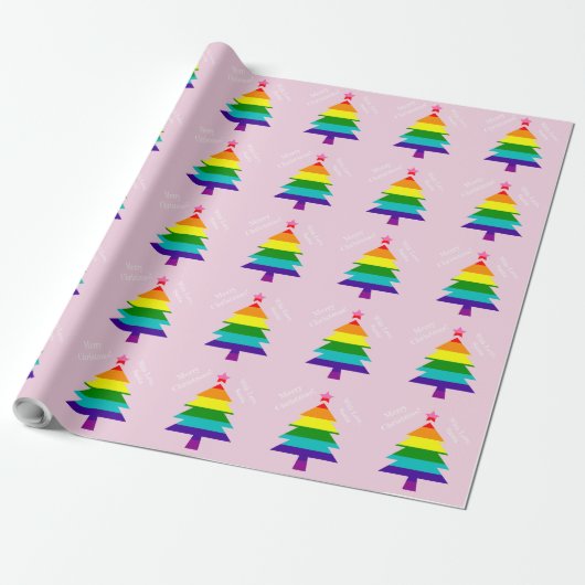 Originele 8 Stripes LGBT Pride Flag LGBTQ Kerstmis Cadeaupapier (Uitgerold)