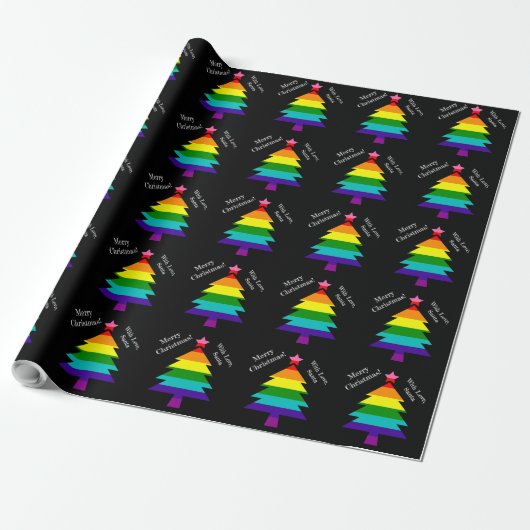 Originele 8 Stripes LGBT Pride Flag LGBTQ Kerstmis Cadeaupapier (Uitgerold)