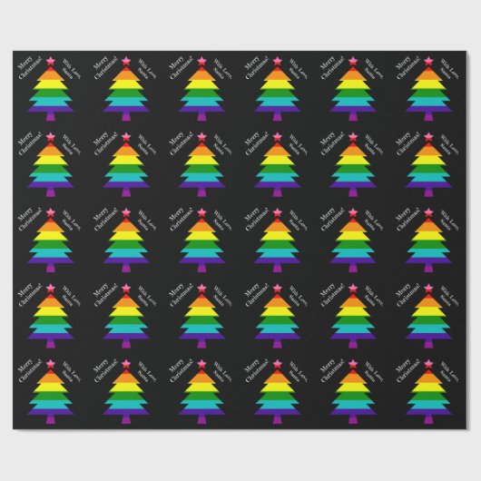 Originele 8 Stripes LGBT Pride Flag LGBTQ Kerstmis Cadeaupapier (Vlak)