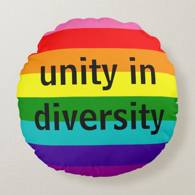Originele 8 Stripes Regenboogvlag LGBT Aangepaste  Rond Kussen (Voorkant)