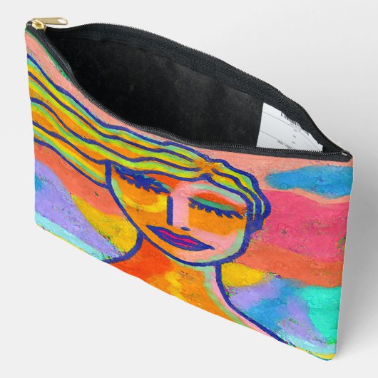 Originele Abstracte Art Zipper Pouch Etui (Open)