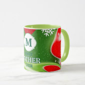 Originele Abstracte Best Ever Christmas MONOGRAM Mok (Voorkant rechts)