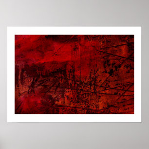 Originele Abstracte Canvasprint - Rood Abstracte K Poster