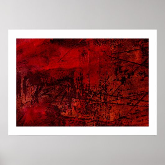 Originele Abstracte Canvasprint - Rood Abstracte K Poster (Voorkant)