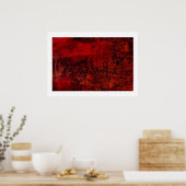 Originele Abstracte Canvasprint - Rood Abstracte K Poster (Keuken)