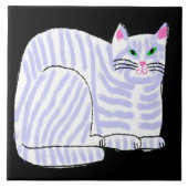 Originele Abstracte digitale kattenkunst Tegeltje (Voorkant)