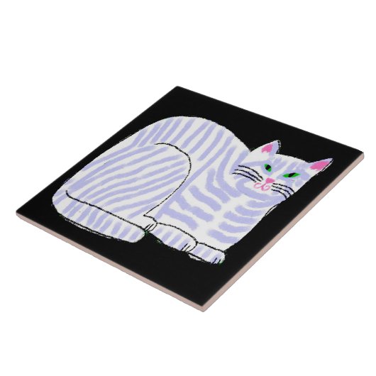 Originele Abstracte digitale kattenkunst Tegeltje (Zijkant)