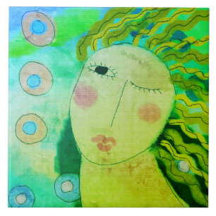 Originele abstracte digitale schildering van een v tegeltje