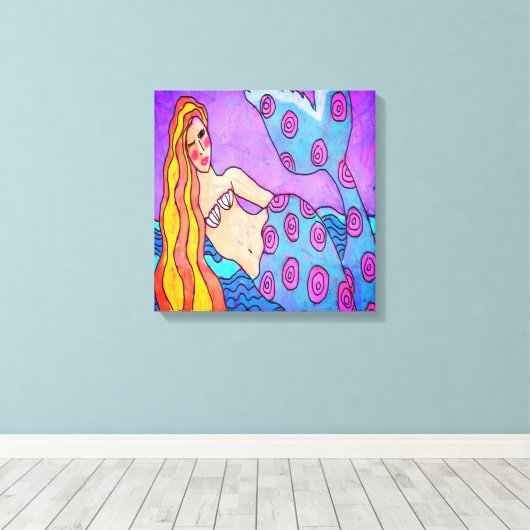 Originele Abstracte digitale zeemeermin print (Insitu (Houten vloer))