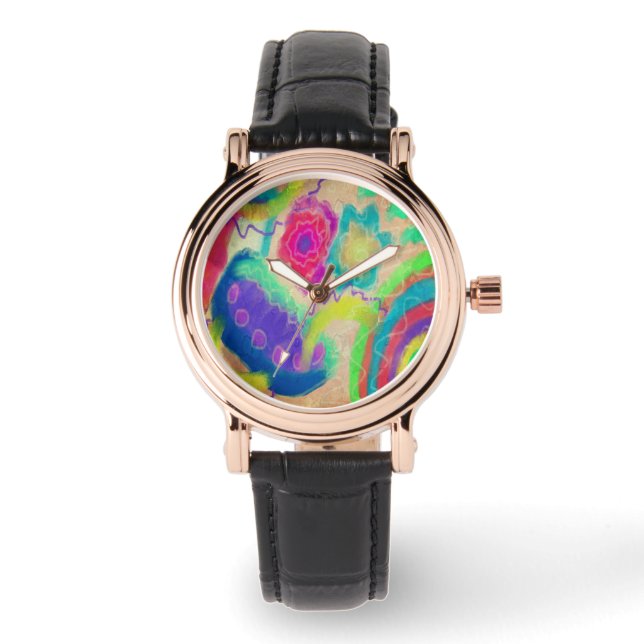 Originele Abstracte Draagbare Kunst Horloge (Voorkant)