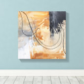 Originele Abstracte Gold Black Canvas afdrukken (Insitu (Houten vloer))