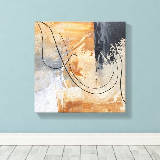 Originele Abstracte Gold Black Canvas afdrukken (Insitu (Houten vloer))