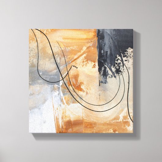 Originele Abstracte Gold Black Canvas afdrukken (Voorkant)