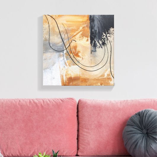 Originele Abstracte Gold Black Canvas afdrukken (Insitu (Woonkamer))