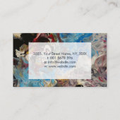Originele Abstracte kunst - blauw, wit, roze, muav Visitekaartje (Achterkant)