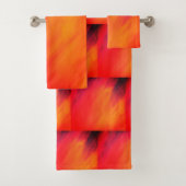 Originele Abstracte kunst geel en sinaasappel Bad Handdoek (Insitu)