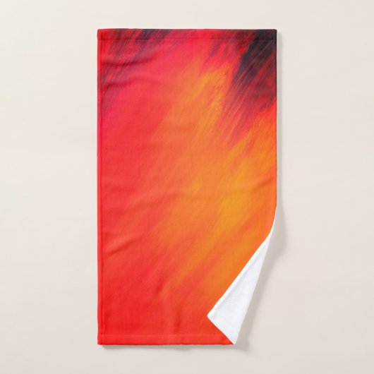 Originele Abstracte kunst geel en sinaasappel Bad Handdoek (Handdoek)