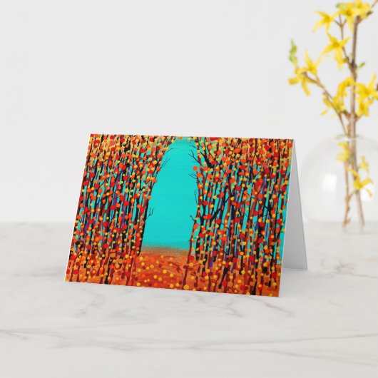 originele abstracte kunst Herfst Kleur Kaart (Gele Bloem)