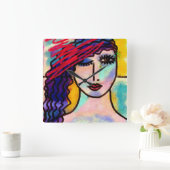 Originele Abstracte kunst wandklok (Huis)