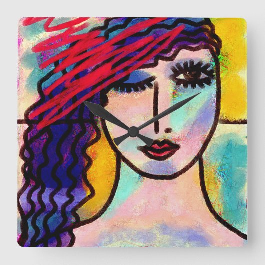 Originele Abstracte kunst wandklok (Voorkant)