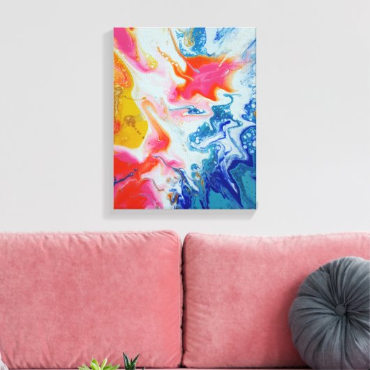 Originele abstracte kunst Zomer Respiet Canvas Afdruk (Insitu (Woonkamer))