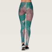 originele abstracte schettering floral leggings (Achterkant)