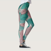 originele abstracte schettering floral leggings (Rechts)