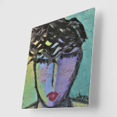 Originele Abstracte Schildering Vierkante Wandklok (Hoek)