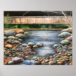 Originele acryl landschapsschildering/ Beek Poster