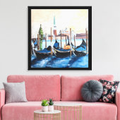 Originele acrylverf van Gondolas door St. Mark's Canvas Afdruk (Insitu (Woonkamer))