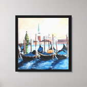 Originele acrylverf van Gondolas door St. Mark's Canvas Afdruk (Voorkant)